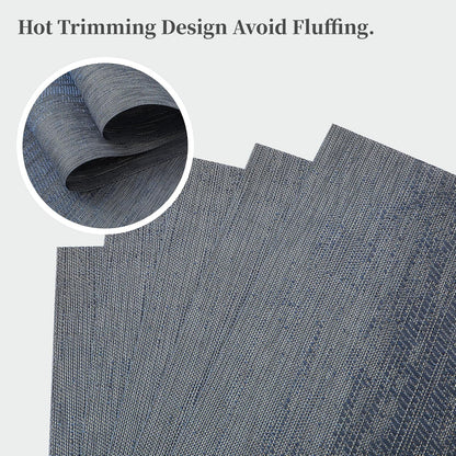 Leetaltree Denim Blue Placemats Set of 6 - Heat Resistant Non-Slip Place mats for Dining Table