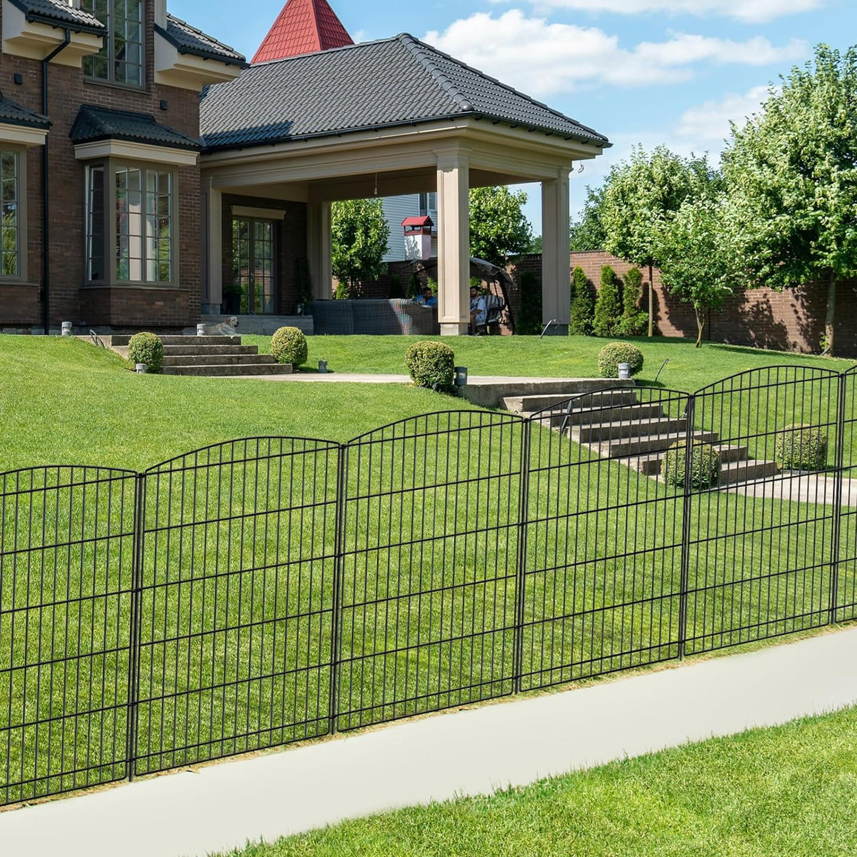 INJOPEXI Decorative Garden Fence 6 Panels 13ft (L)×36in (H) Animal Barrier Fences with 6 Panels