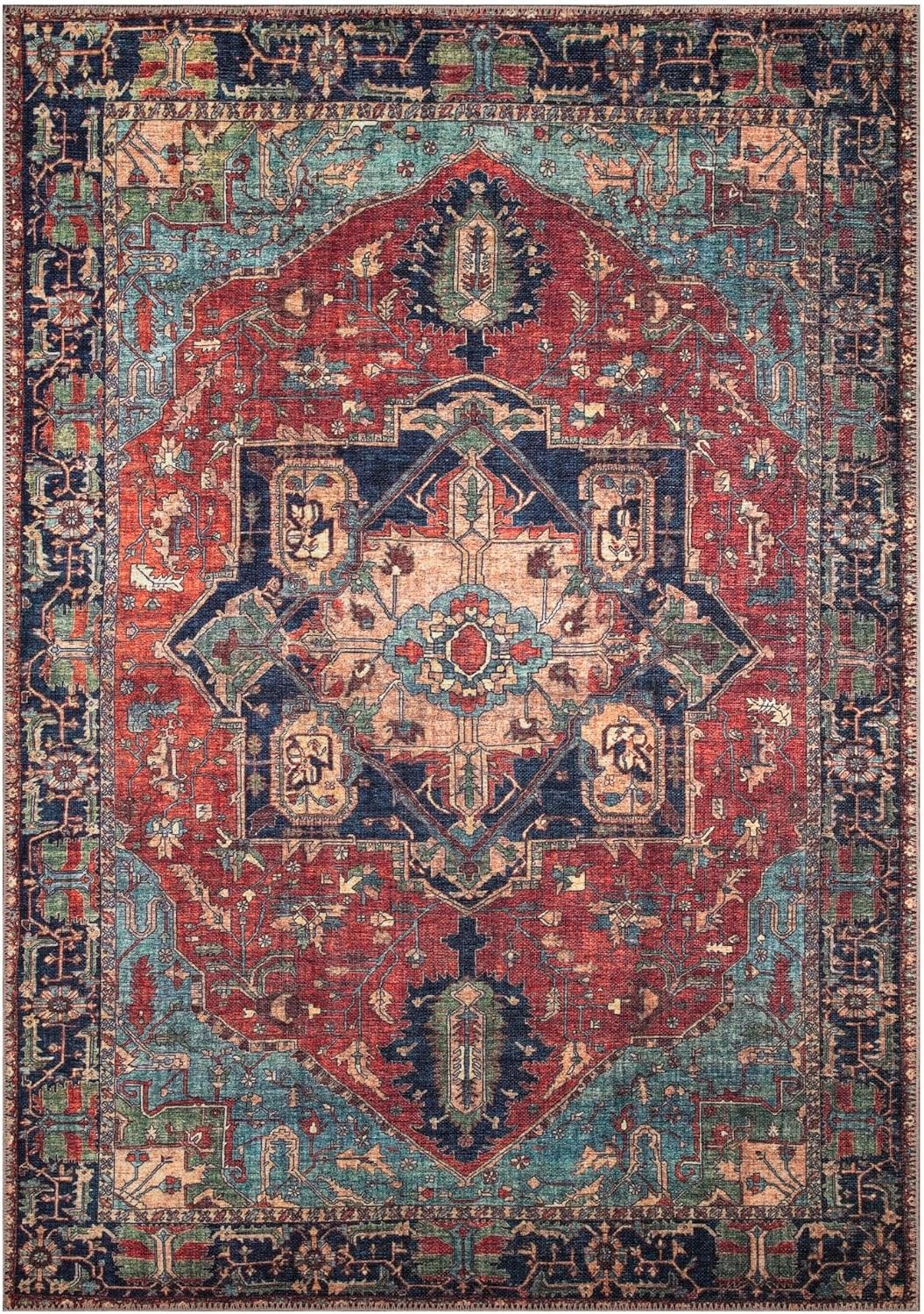Keen Home Design 5x7 Rug - Machine Washable Area Rug with Non-Slip Backing, Ideal for Living Room