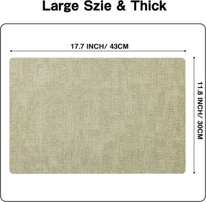 Chrysameld Vinyl Placemats Set of 4 - Faux Leather 100% Waterproof Oil-Proof Wipeable PU Place