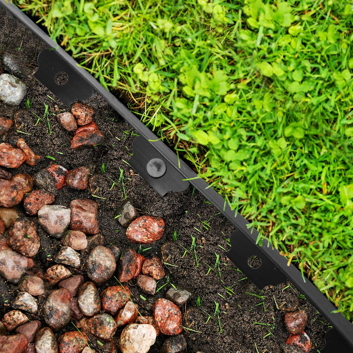 Gardzen 1.5" x 60' Landscape Edging Kit, Garden Edging Coil Comes with 60 Pcs Spikes, No Dig Lawn