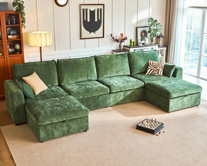 Oversized Modular Sofa Comfy Cloud Couch with Storage, Extra Deep Plush Sectional Sofa Set for