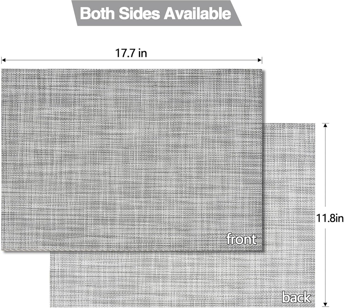 Placemats Set of 8 - Easy Clean Washable Vinyl Placemats - Wipeable Heat Resistant Table Mats for