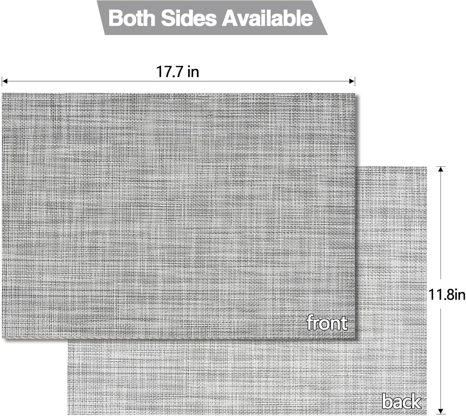 Placemats Set of 8 - Easy Clean Washable Vinyl Placemats - Wipeable Heat Resistant Table Mats for