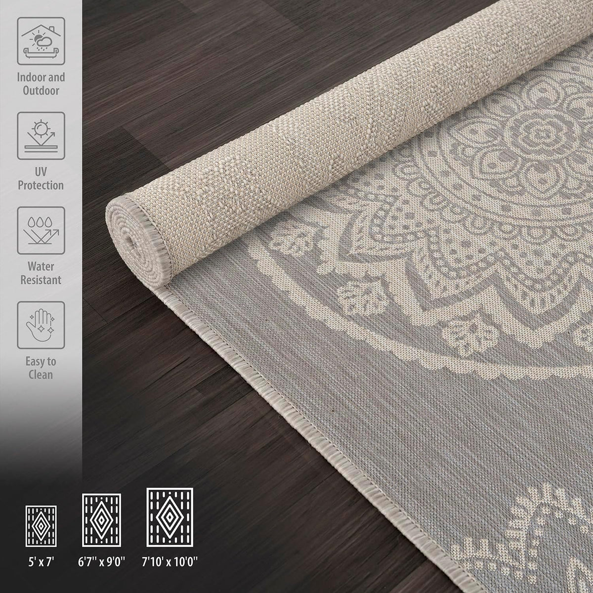 CAMILSON Outdoor Rug 9x12 Modern Area Rugs for Large Indoor and Outdoor Patios and Porches