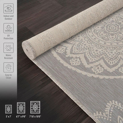 CAMILSON Outdoor Rug 10x14 Modern Area Rugs for Large Indoor and Outdoor Patios and Porches