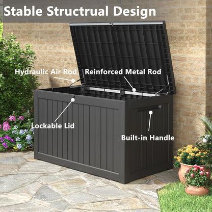 KAMABOKO 230 Gallon Outdoor Storage Box, Resin Deck Boxes Indoor and outdoor, Waterproof Storage