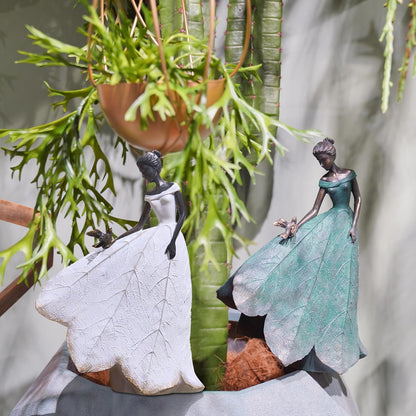 Guichifun Fairy Statue Collection Home Decoration - Leaf Angel Girls Resin Home Garden Decor for