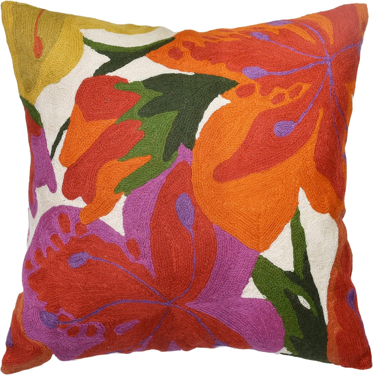 Floral Bloom Pillow Cover | Suzani Accent Pillowcase | Flower Accent Cushions | Hand Embroidered