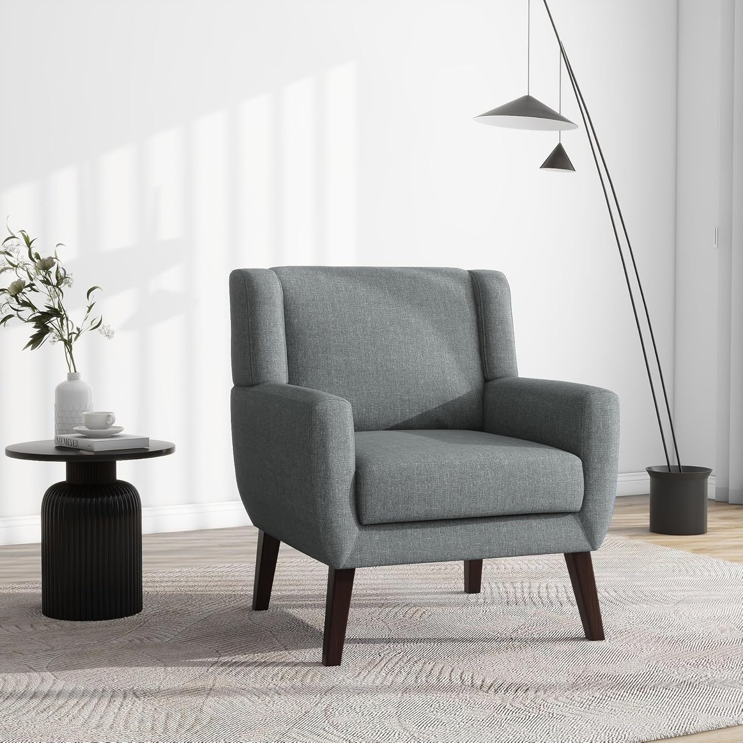 UIXE Accent Chairs Set of 2, Fabric Upholstered Armchair for Living Room, Comfy Arm Chair Single