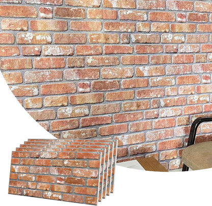 Dundee Deco 3D Wall Panels Faux Brick - Cladding, Red Orange Stone Look Wall Paneling, Styrofoam