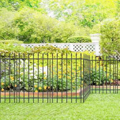 Metal Garden Fence 36 in H x 10 ft L,Border Fence Panels Animal Barrier for Dogs, No Dig Garden