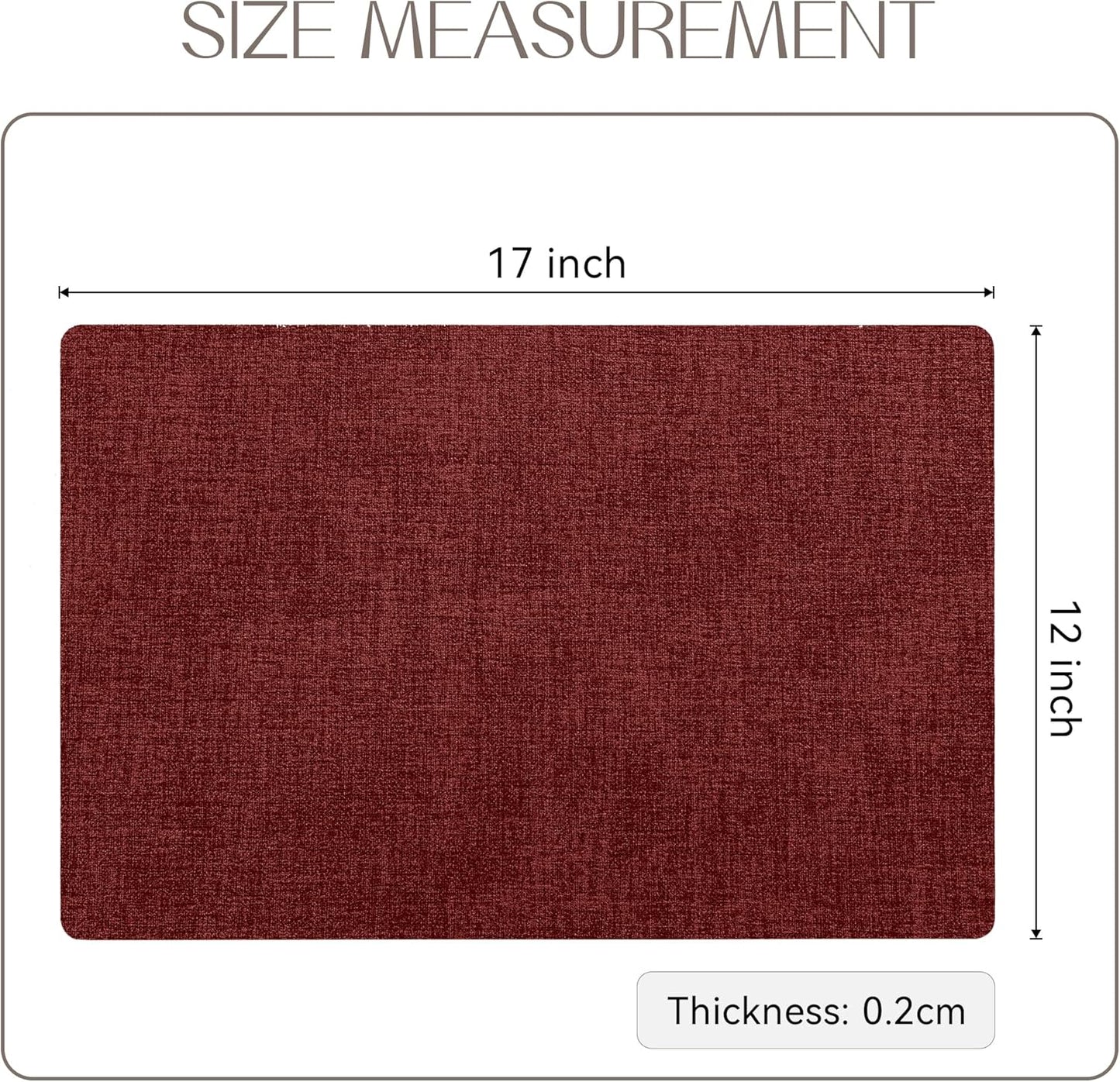 Romanstile Vinyl Placemats Set of 8-12 X 18 Inch - Heat Resistant Place Mats 100% Waterproof