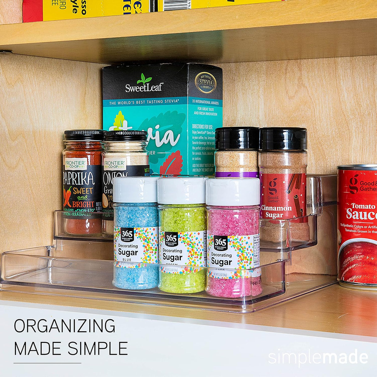 SIMPLEMADE 3-Tier Spice Rack Organizer - Versatile Storage Shelf for Kitchen, Bathroom, Bedroom &