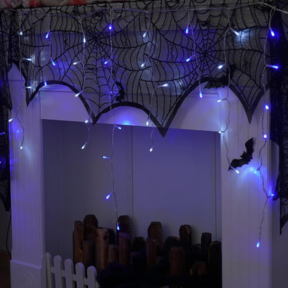 YEGUO 33ft 400 LED Blue and White Icicle Lights Outdoor Waterproof, 80 Drops Icicle String Lights