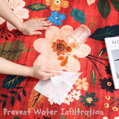 Door Mat Indoor Entrance 2x3 Rug Machine Washable Boho Floral Small Area Rug Non-Slip Low Pile