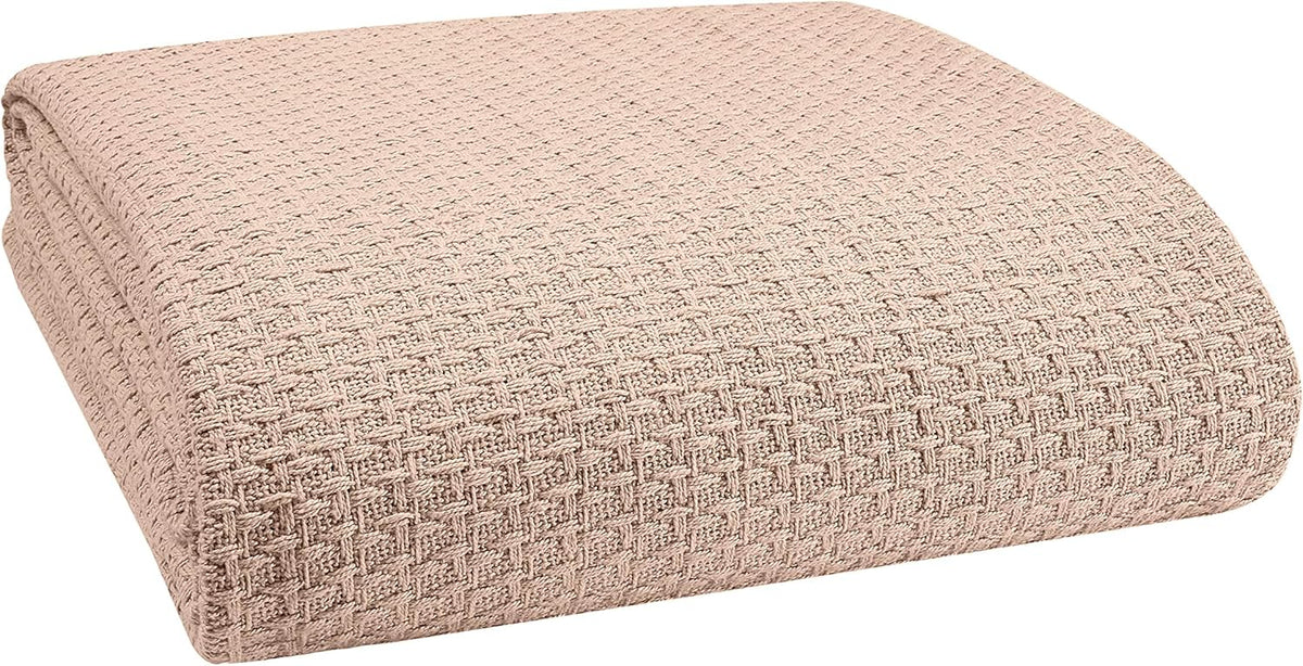 Elvana Home 100% Cotton Bed Blanket, Breathable Bed Blanket Full - Queen Size, Cotton Thermal