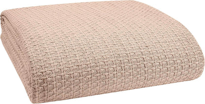 Elvana Home 100% Cotton Bed Blanket, Breathable Bed Blanket Full - Queen Size, Cotton Thermal