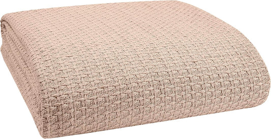 Elvana Home 100% Cotton Bed Blanket, Breathable Bed Blanket King Size, Cotton Thermal Blankets