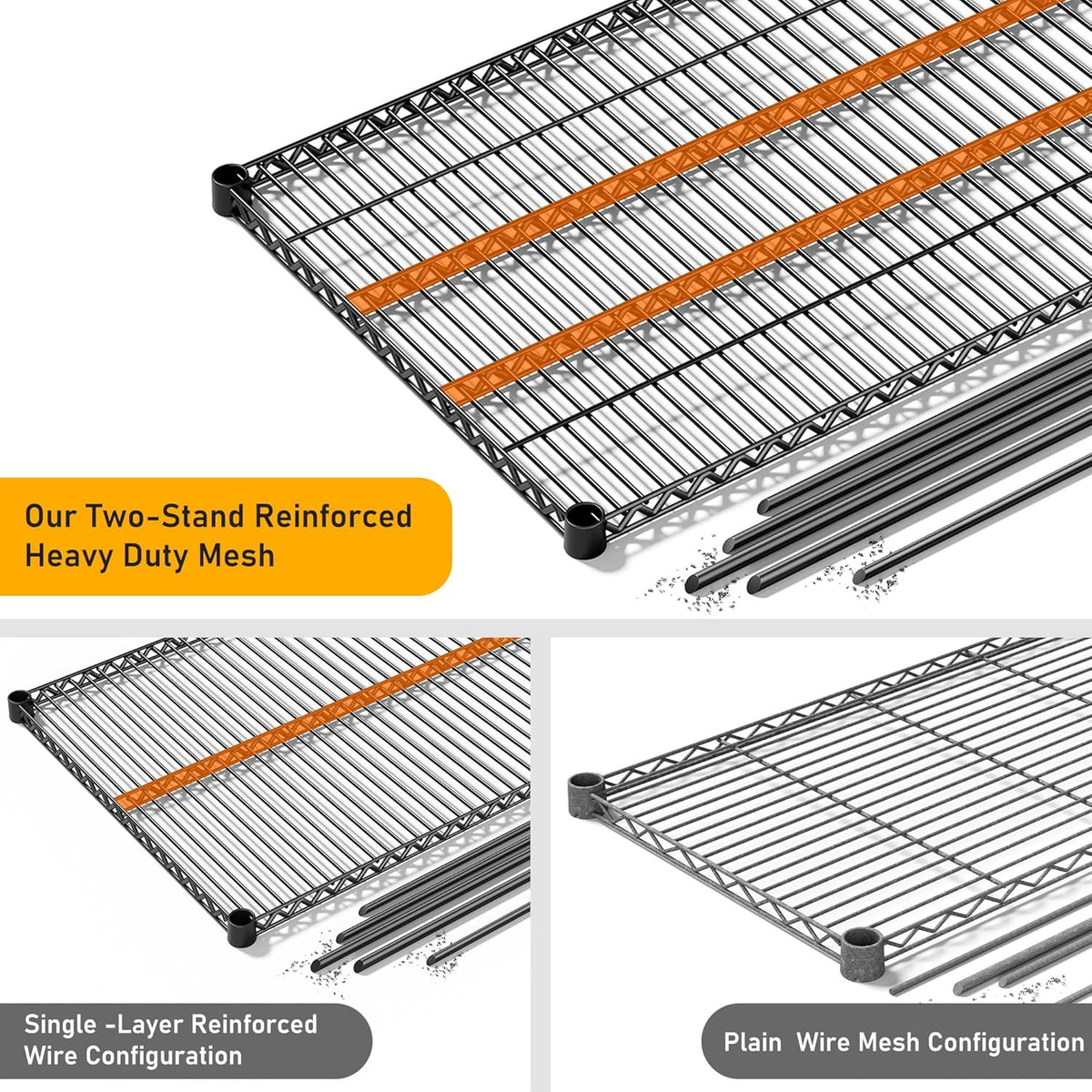 REIBII 81.5''W Storage Shelves 3680LBS Garage Shelving Heavy Duty 4 Tier Metal Shelving Unit