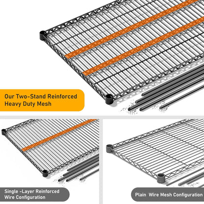 REIBII 81.5''W Storage Shelves 3680LBS Garage Shelving Heavy Duty 4 Tier Metal Shelving Unit