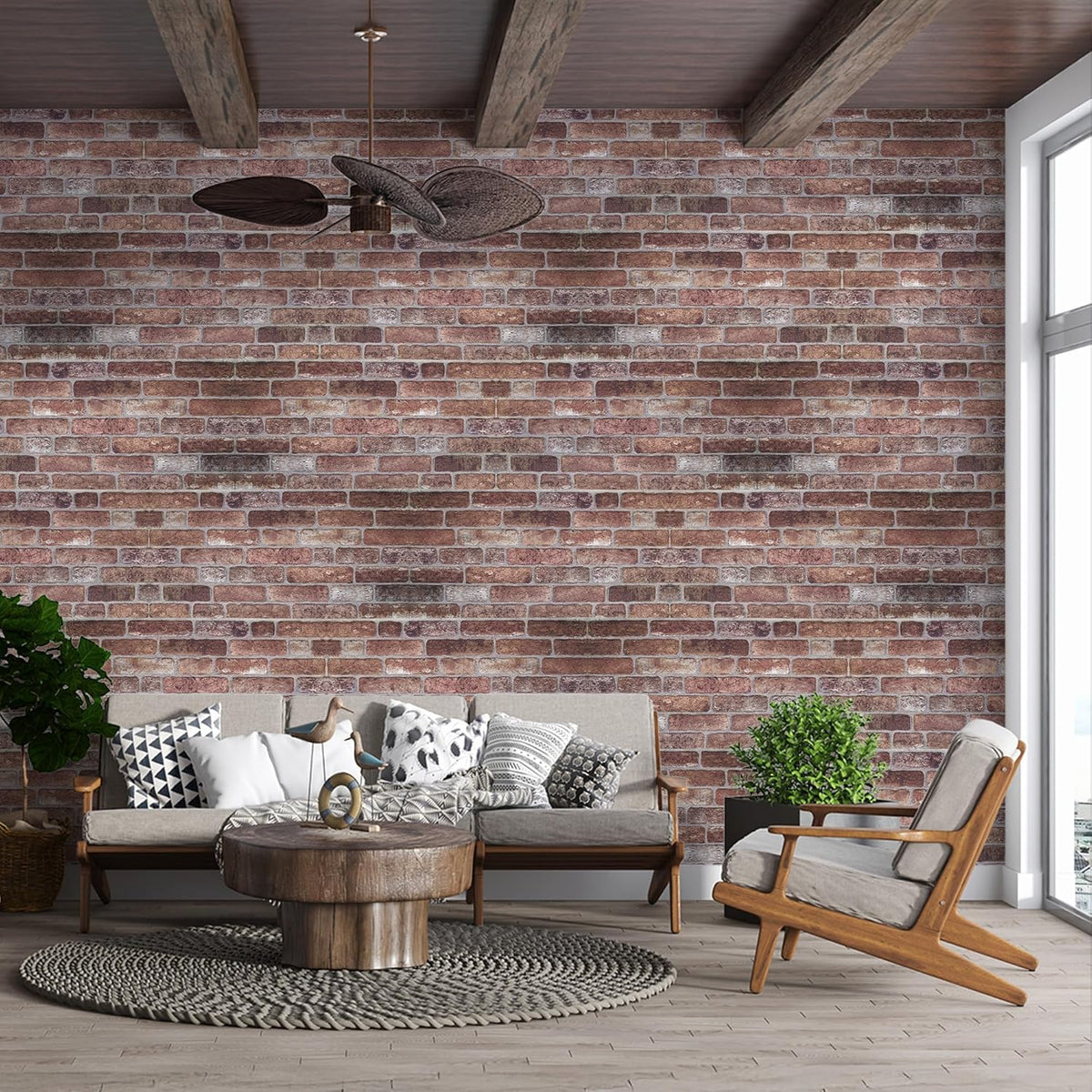 IZODEKOR 3D Wall Panels Brick Effect - Cladding, Stone Look, Styrofoam Facing for Living Room