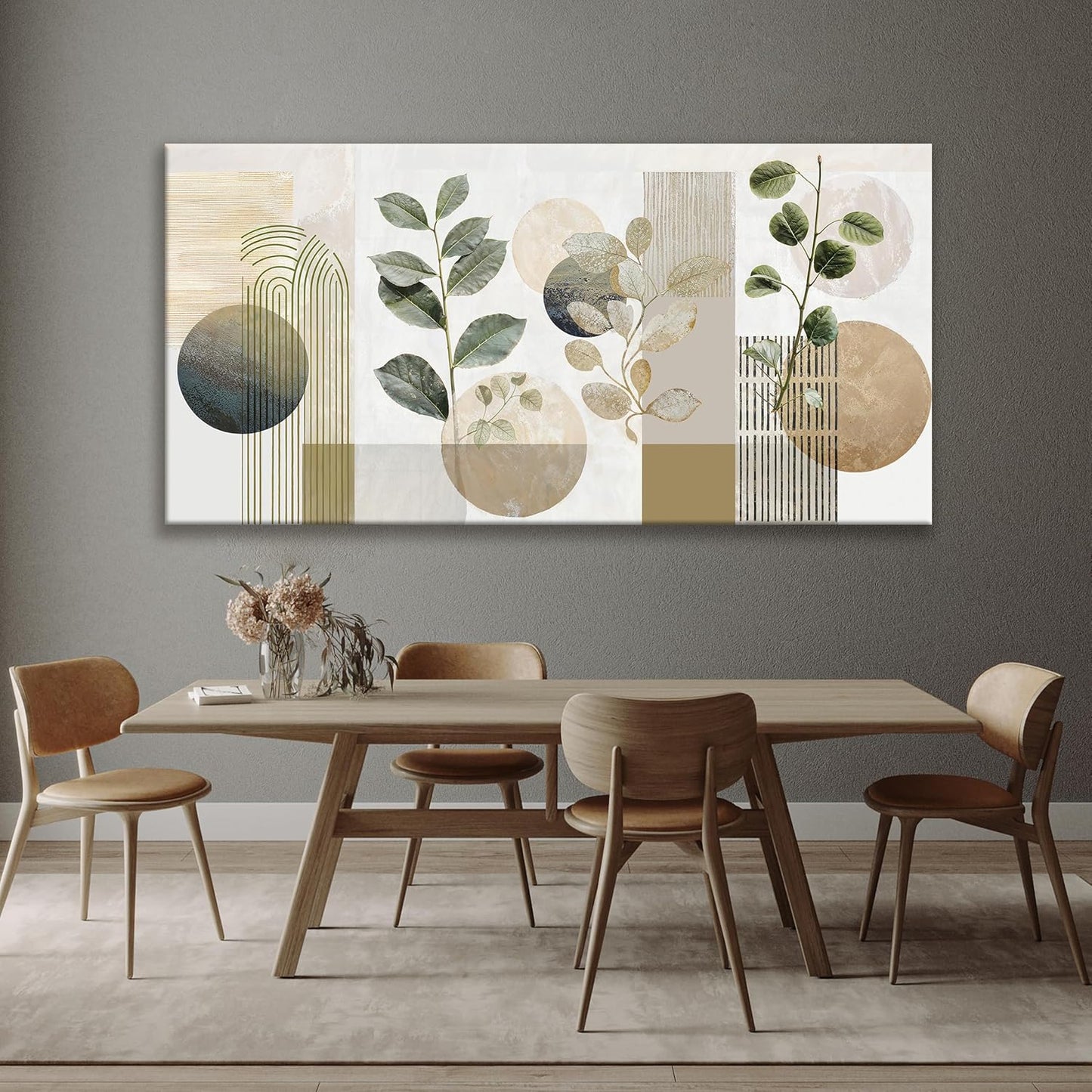 TAIJXAGSG Large Boho Green Wall Art For Living Room 29x58 In Green Botanical Boho Wall Art Modern