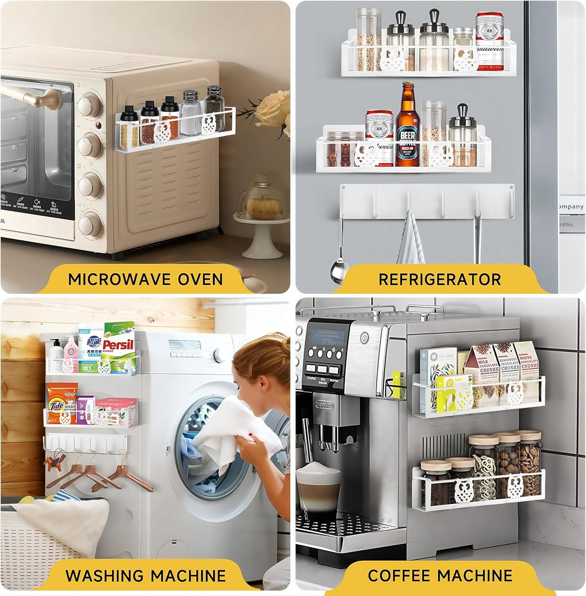 Magnetic Spice Rack,Magnetic Shelf for Fridge,Spice Organizer,Fridge Organizer,Kitchen Storage
