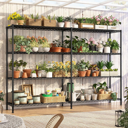 REIBII 70"W Metal Shelving, Storage Shelves 4-tier Wire Shelving Unit Load 1240LBS Metal Shelves