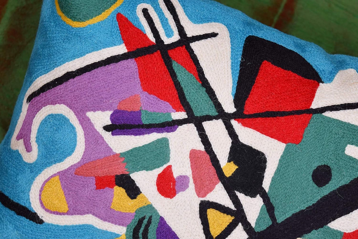 Kandinsky Modern Pillow Cover - Blue Painting | Abstract Throw Pillows | Modern Chair Cushion|