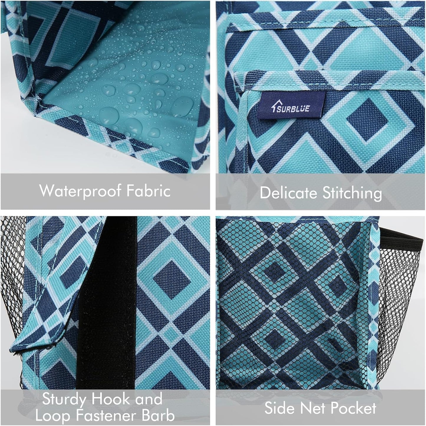 Surblue Bedside Caddy Hanging Bed Organizer Storage Bag Pocket for Bunk and Hospital Beds, College