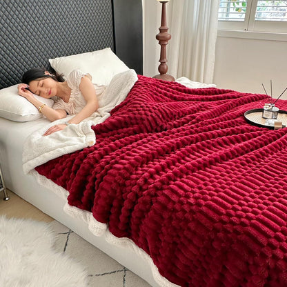 UKELER Sherpa Bed Blanket 80 × 90 inch, Ultra Soft Queen Size Throw Blanket for All Season, 470 GSM