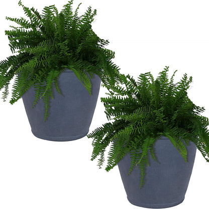 Sunnydaze 24-Inch Anjelica Large Plastic Pot for Plants - Outdoor Polyresin Round Planter with