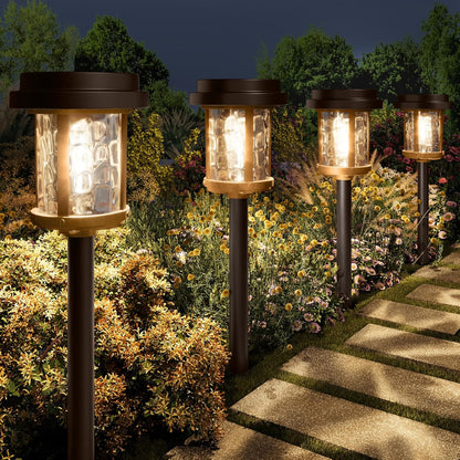 XMCOSY+ Solar Pathway Lights, Dual-Tone Solar Lights Outdoor Waterproof IP65, 20 LM LED Bright