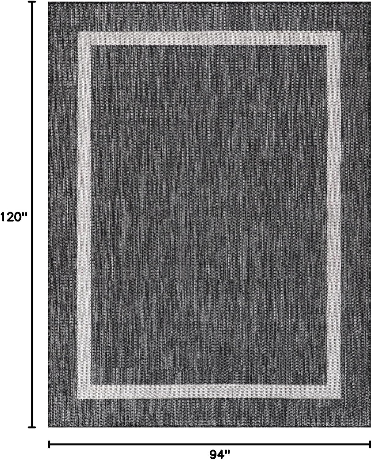 Bordered Outdoor Rug 8x10 Washable Outside Carpet for Indoor Patio Porch Waterproof Easy Cleaning