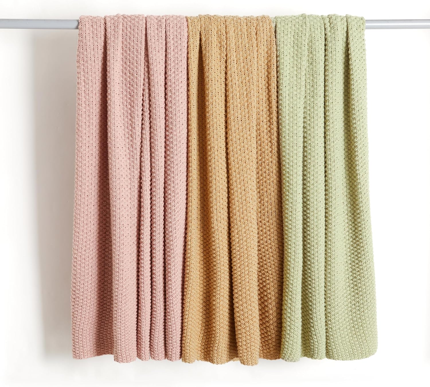 Amazon Basics Chunky Cable Knit Throw Blanket for Couch, Sofa, Bed, Lightweight Soft Cozy, Sand