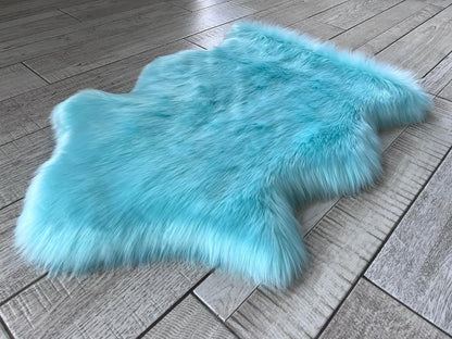 LAMBZY Faux Sheepskin Super Soft Hypoallergenic Free Shape Silky Shag Rug, Luxury Shaggy Plush