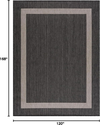 CAMILSON Outdoor Rug 10x14, Large Modern Outside Rugs for Patios Porches Waterproof Durable