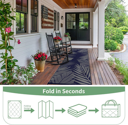 GENIMO Outdoor Rug 2.5' x 8' Waterproof for Patios Clearance, Reversible Outdoor Plastic Straw