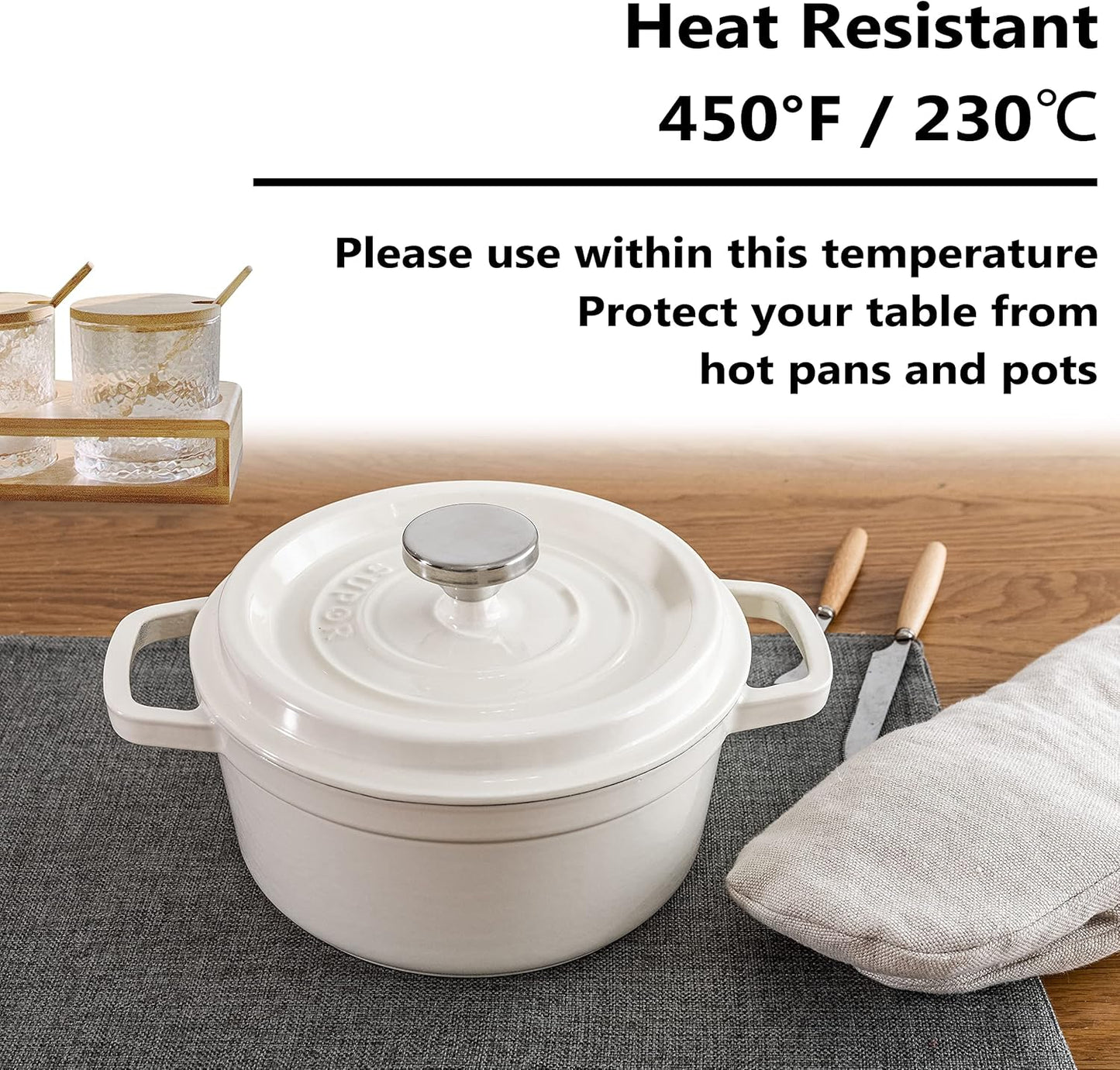 Home Brilliant Table Place Mats Fabric Cloth Placemats Set of 8 Heat Resistant Dining Linen Place