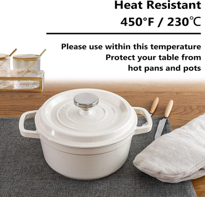 Home Brilliant Table Place Mats Fabric Cloth Placemats Set of 8 Heat Resistant Dining Linen Place