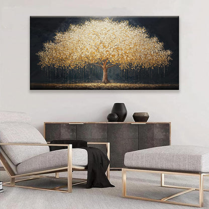 Tsomzxng Abstract Wall Art Gold Tree Of Life Artwork Canvas Art Wall Decor Painting Prints Gold