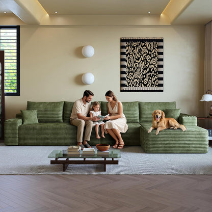 136" Sectional Couches for Living Room Modern Modular Sofa with L-Shape Couchs Upholstered Boneless