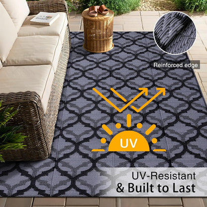OLANLY Reversible Outdoor Rug 5x8 ft Clearance, Waterproof Outdoor Plastic Straw Rug with