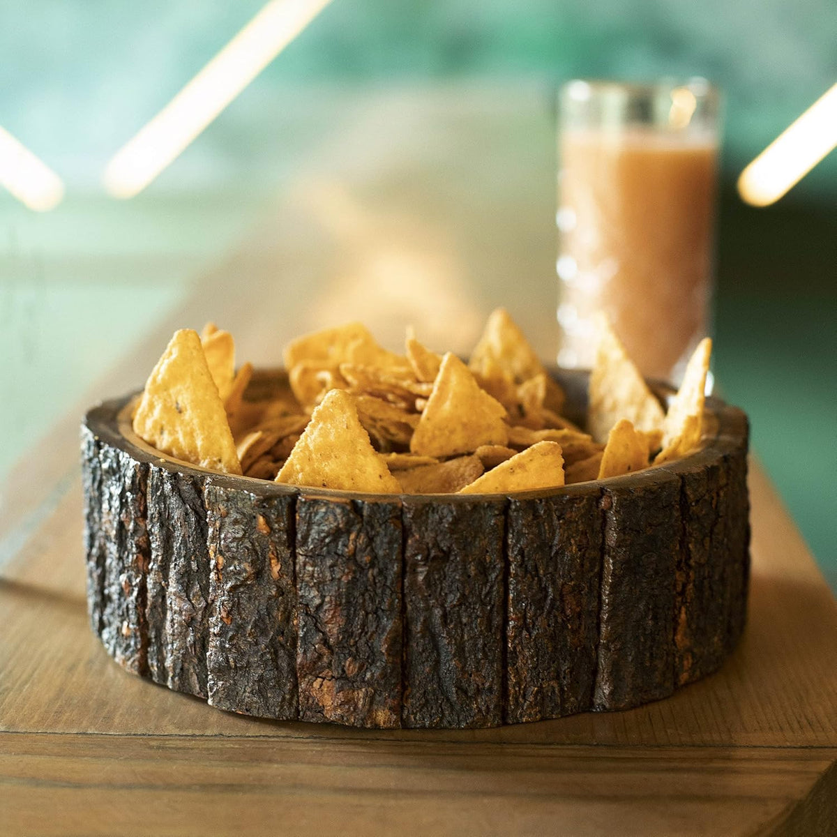 GoCraft Mango Wood Decorative Bowl with Tree Bark – 7.5" x 2.75" – Rustic Handmade Wooden Bowl for