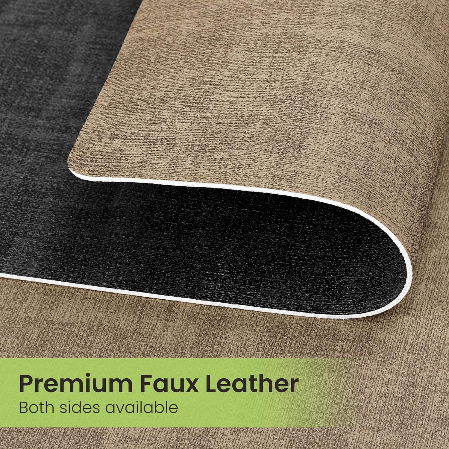 Faux Leather Dual Sided Placemats Set of 6, Square Non-Slip Heat Resistant Placemats with Coaster