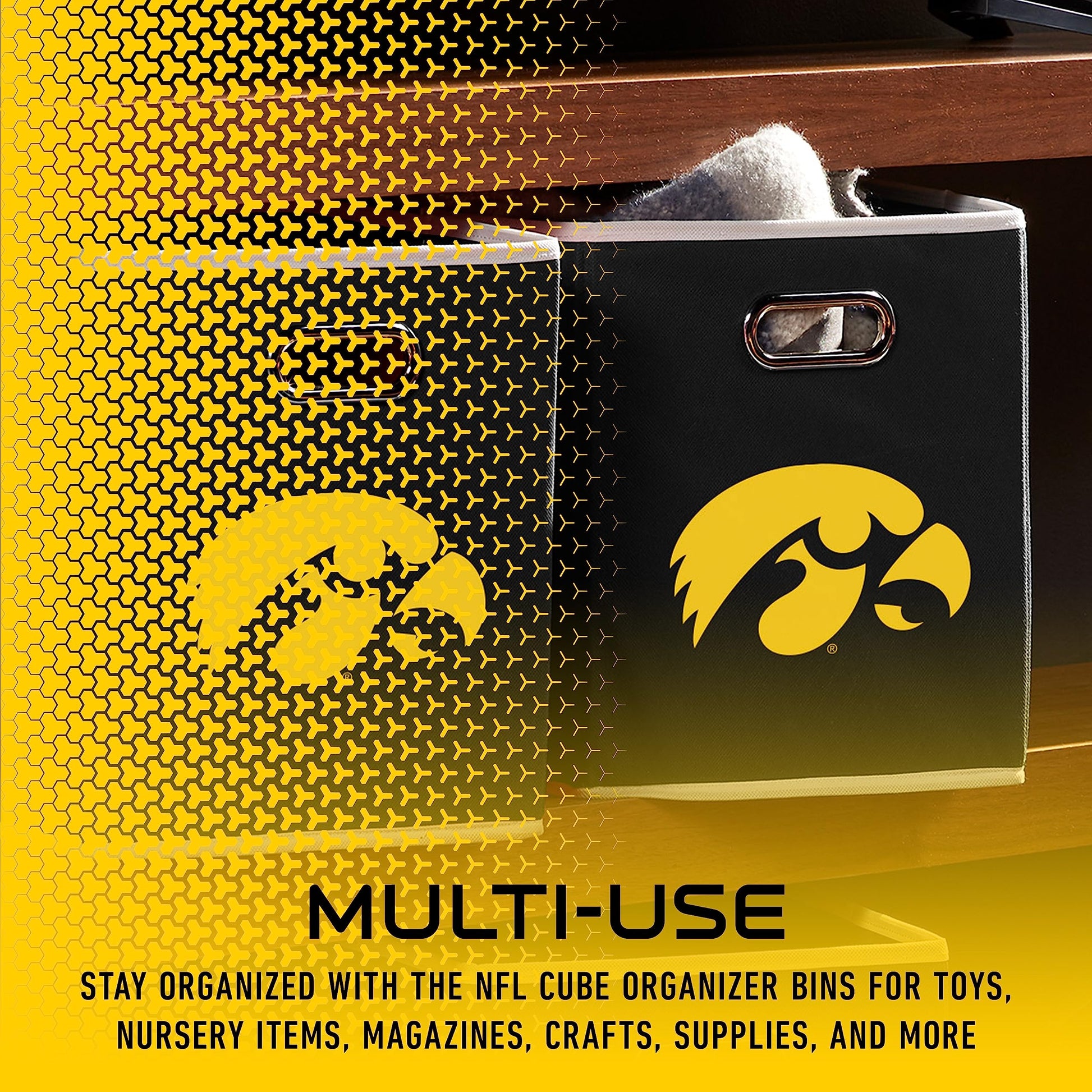 Franklin Sports NCAA Storage Bin - Cube Organizer - Iowa