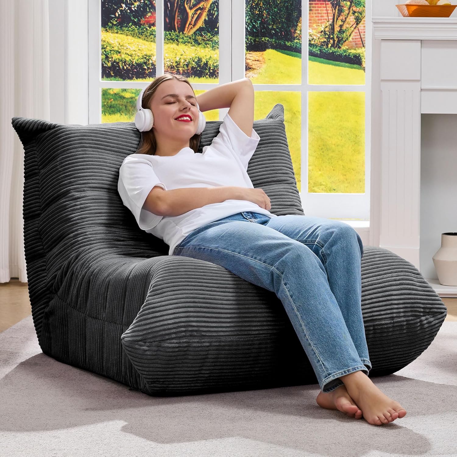 Bean Bag Chairs for Adults Giant Bean Bag Chair Memory Foam BeanBag Chair Big Bean Bag Sofa with