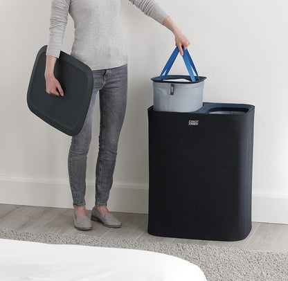 Joseph Joseph Tota 90 liter/23.8 gallon Laundry Hamper Separation Basket with lid, 2 Removable
