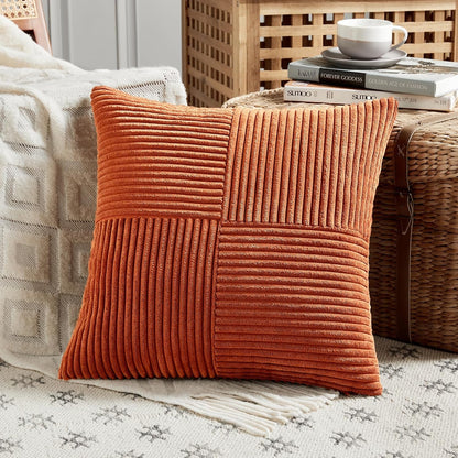 Fancy Homi Set of 2 Burnt Orange Samll Decorative Throw Pillow Covers 12x12 Inch for Living Room